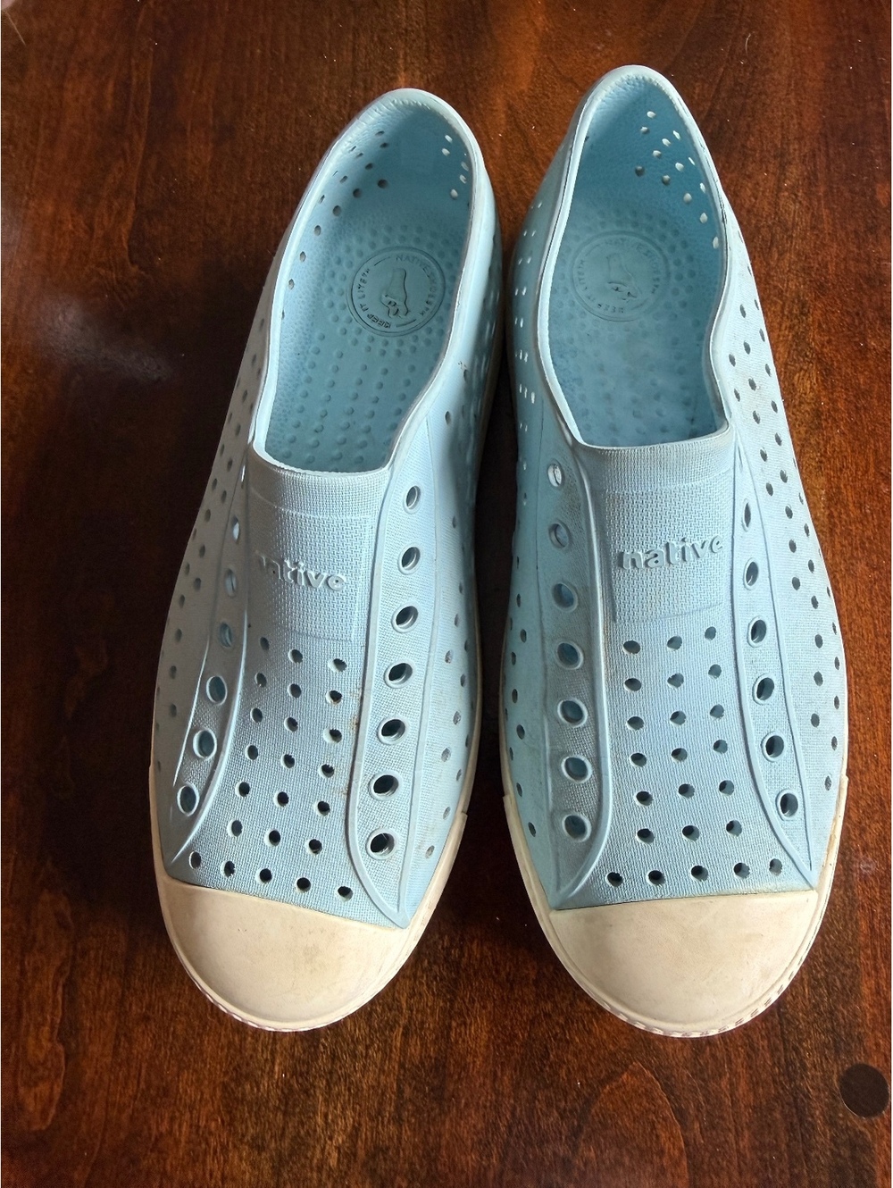 Native Shoes Jefferson Slip-On Sneakers in Light Blue, Size J4